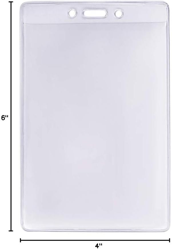 Bulk 100 Pack - Heavy Duty 3 1/2" X 5 1/4" Large Badge/Credential Holders (4X6 Outside) by Specialist ID