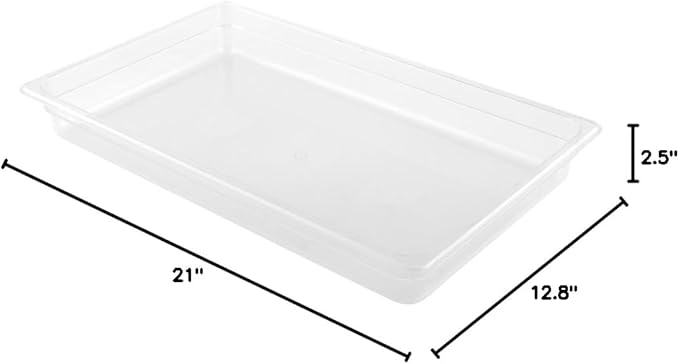 Restaurantware-2.5 Inch Deep Food Pans, 10 Full Size Commercial Food Storage Container - Freezable, Break-Resistant, Clear Plastic Cold Pans, Dishwashable, For Kitchens, Restaurants, Or Cafeterias