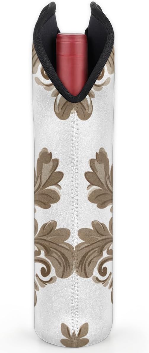 Neoprene Wine Tote, Bottle Carrier Gag Insulating Neoprene Thicker, Insulated Wine Bag for Travel Holds Two Bottles, Bottle Carrier Bags Protect the Bottles, White Totem