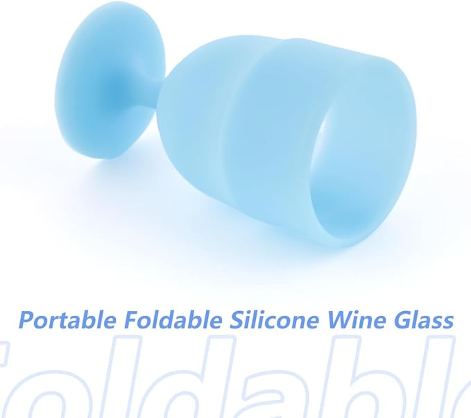 2 Pack Portable Collapsible Silicone Wine Glasses Travel Camp Wine Glasses for Picnic Indoor Outdoor Home Wedding Festival Anniversary Party, Reusable, Capacity 6.76 Oz