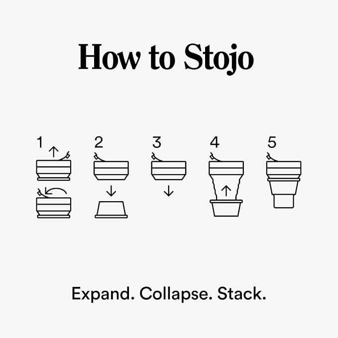Stojo Collapsible Coffee Cup | Reusable To Go Pocket Size Travel Cup - Peony, 16oz