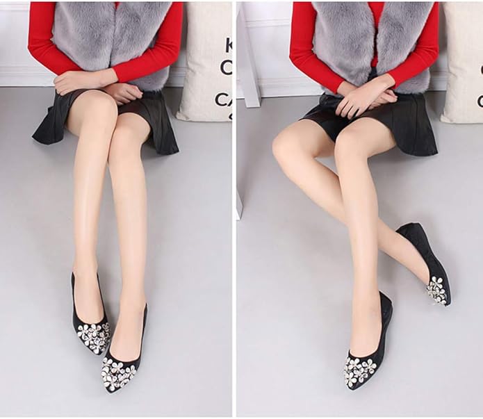 Lauthen.S Women Foldable Ballet Flats, Pointed Toe Wedding Rhinestone Slip on Flat Shoes