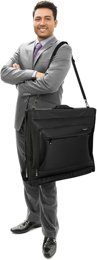 WallyBags® Solutions 45" Premium Garment Bag with shoulder strap and multiple pockets