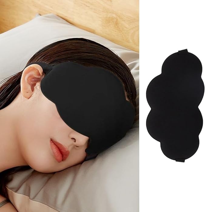 2 Pack Sleep Eye Masks 3D Contoured Cup Sleeping Mask Cloud Shaped Soft Complete Light Blocking Blindfold Sleep Mask for Back and Side Sleeper Travel Airplane Train Trip Nap