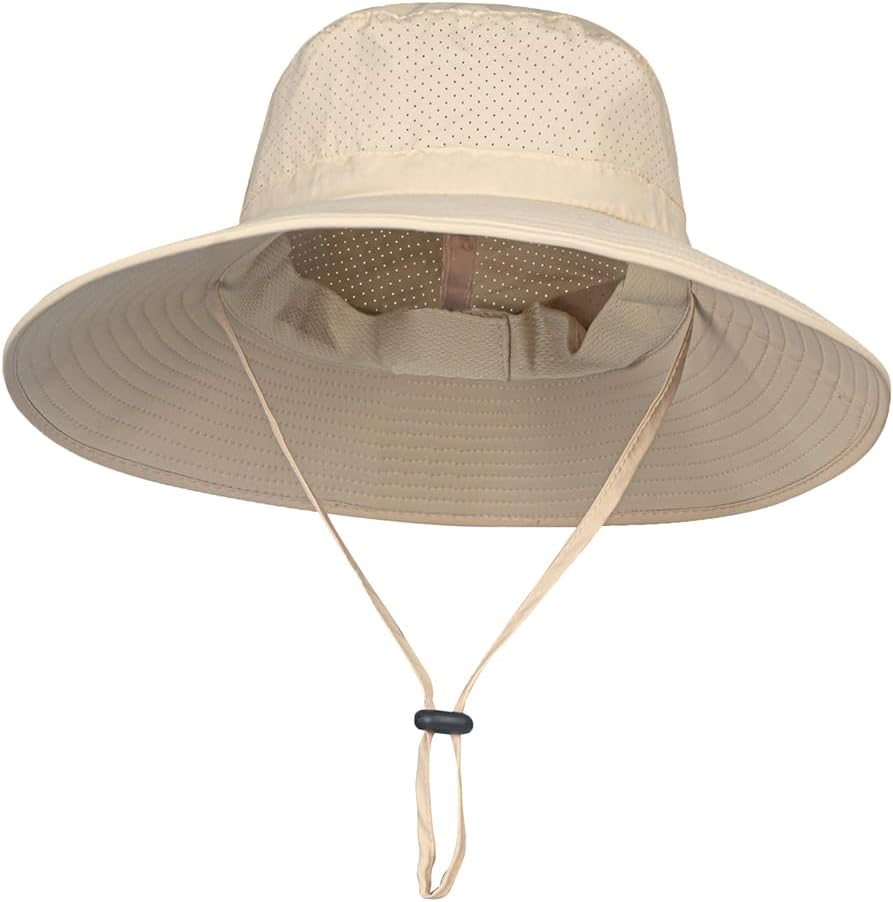 Rosoz Sun Hat for Men Women Boonie Bucket Hat Wide Brim Breathable Cooling Fishing Hats Safari Beach Garden UV Protection
