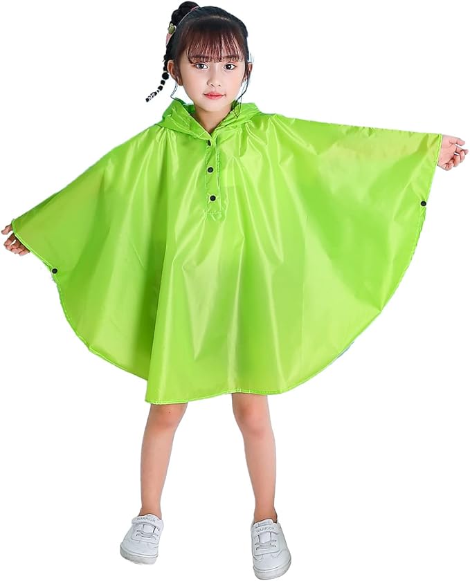 Spmor Kids Rain Poncho Hooded Jacket Rain Coat