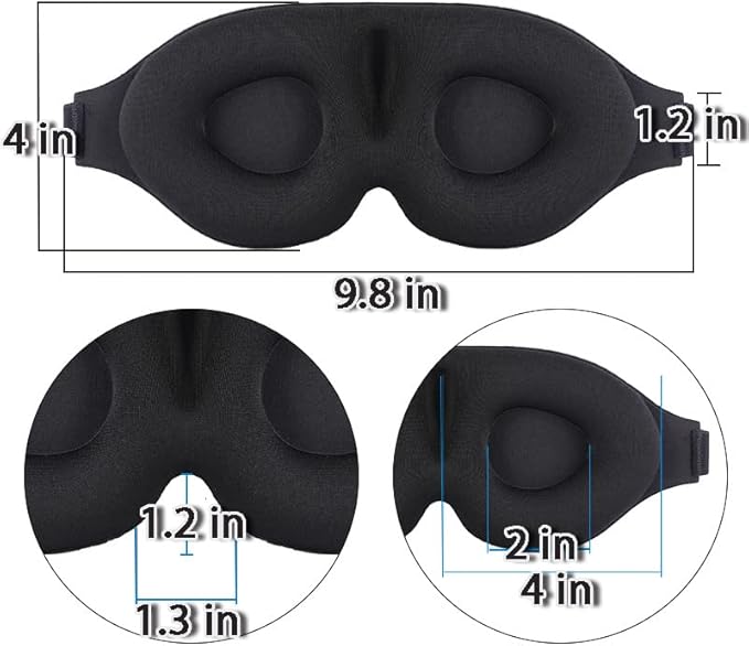 Eye Mask for Lash Extensions, Eyelash Sleeping Mask for Extensions, 3D Sleeping Mask for Women Men with Adjustable Strap Ear Plugs, Sleep Mask for Lash Extensions for Nap Travel Night