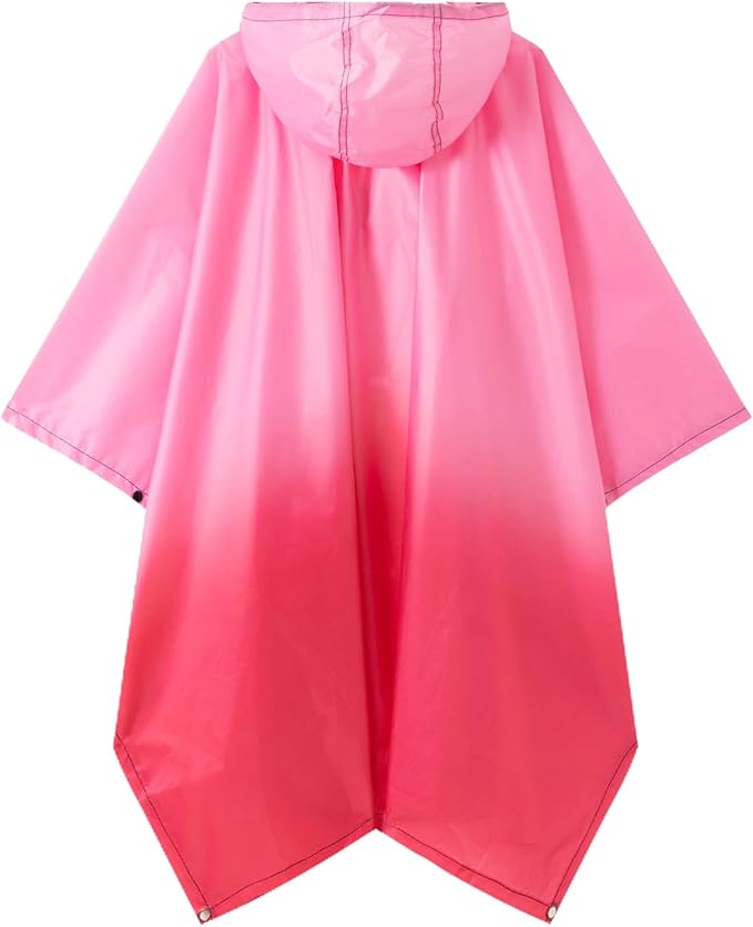 Hooded Rain Poncho for Adults - Waterproof Rain Coat and Lightweight Jacket 3-in-1 Multi-Function with Pockets