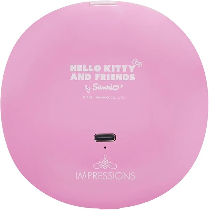 Impressions Vanity Hello Kitty and Friends Core LED Compact Mirror for Purse, Lighted Travel Makeup Mirror with 3X Magnification, Daylight LED Lighting, Adjustable Brightness and Soft Touch Sensor