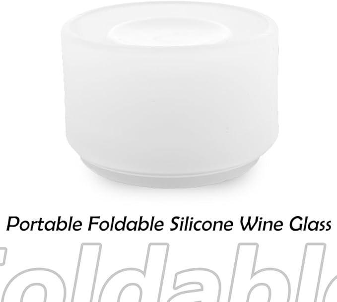 1 Pack Portable Collapsible Silicone Wine Glasses, Collapsible Silicone Cup, Travel Camp Wine Glasses for Picnic Indoor Outdoor, Reusable, Capacity 7 Oz, White