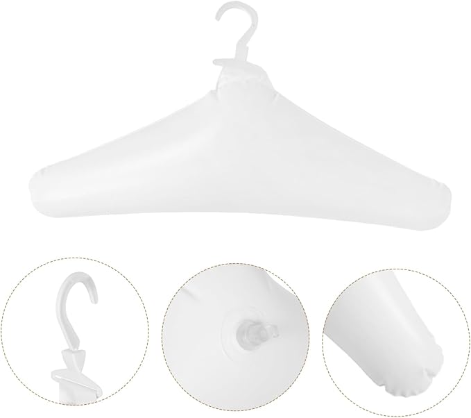 Healifty 3pcs Capacity Inflatable Hangers Foldable Travel Clothes Padded Shoulder Protection Space-Saving Organizer for Home Car
