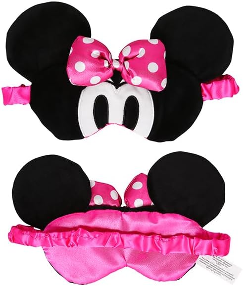 Minnie Mouse Sleep Mask for Official License, Minnie Eye Mask for Sleeping with Ears and 3D Bow