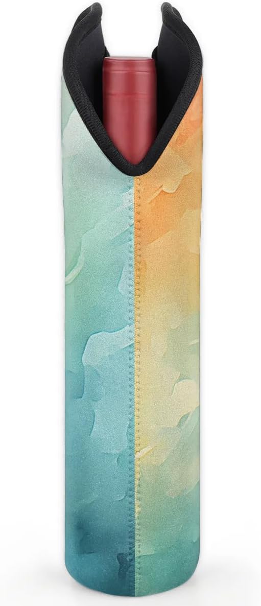 Wine Carrier Tote Bag - 2 Bottle Neoprene Insulated Holder with Soft Grip Handle, Perfect for Travel, Picnic, Gifting