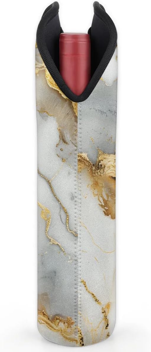 Wine Carrier Tote Personalized Bag for 2 Bottles - Neoprene Wine Bottle Holder with Carry Handle, Wine Protective Bag Insulated Bag Beer Cans Water Bottle Holder for Travel Picnic,Style12