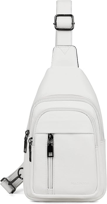 MASINTOR Sling Bag for Women - Crossbody Bags Fanny Pack with Vegan Leather - Adjustable Sling Backack for Travel