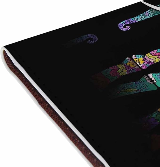 Ornate Elephant Passport Holder for Travel Zentangle Flower Africa Animal PU Leather Passport Cover Wallet Cute Passport Card Holder for Women and Men