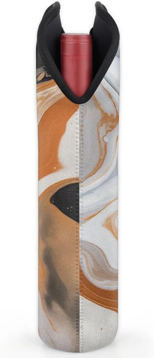 Wine Carrier Tote Personalized Bag for 2 Bottles - Neoprene Wine Bottle Holder with Carry Handle, Wine Protective Bag Insulated Bag Beer Cans Water Bottle Holder for Travel Picnic,Style3