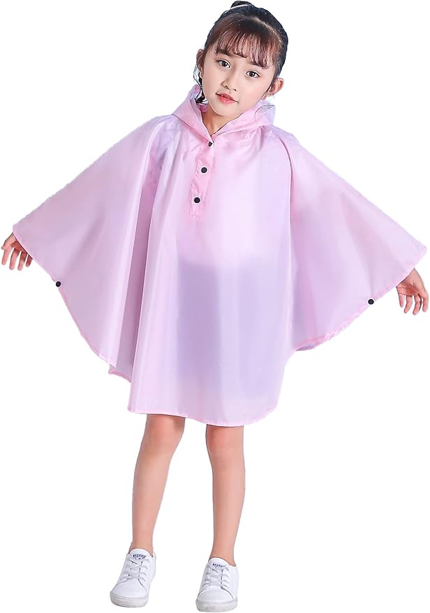 Spmor Kids Rain Poncho Hooded Jacket Rain Coat