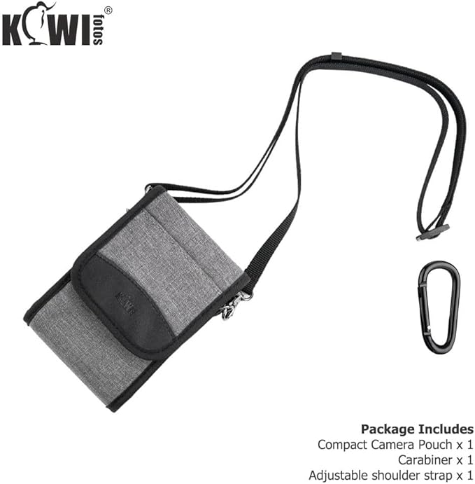 KIWIFOTOS Compact Camera Case Travel Belt Pouch, Digital Camera Small Bag for Lumix DC-ZS99 Ricoh GRIV GR III Sony RX100 VI ZV-1 II ZV-1 ZV-1F Canon ZS720 G7XIII GR IIIx Olympus TG-6 TG-5