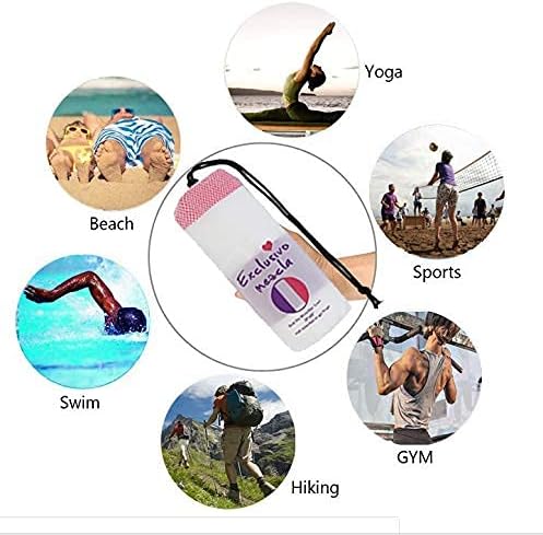 Exclusivo Mezcla Microfiber Quick Dry Beach Towel, Large Lightweight Sandfree Pool Towel for Swimming Camping Travel with Bag (Blue, 30x60 Inches)