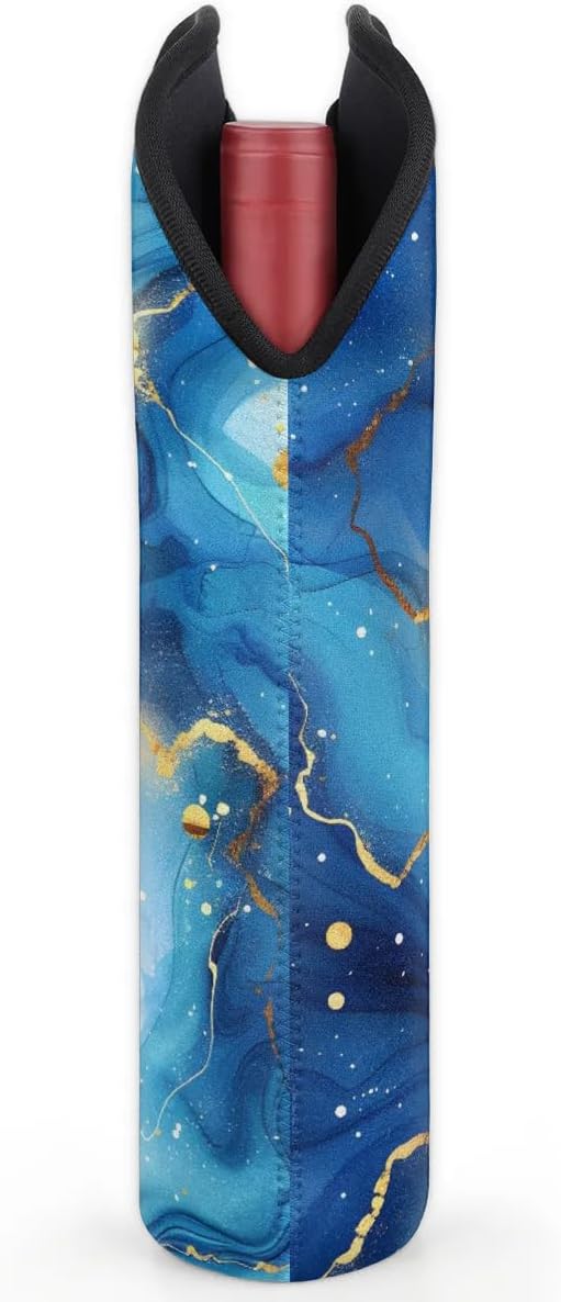 Wine Carrier Tote Personalized Bag for 2 Bottles - Neoprene Wine Bottle Holder with Carry Handle, Wine Protective Bag Insulated Bag Beer Cans Water Bottle Holder for Travel Picnic,Style18