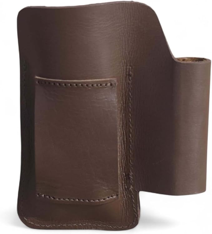 Leather Multitool Sheath with Belt Clip - Multitool Holster for Belt - EDC Belt Organizer Fits, Flashlight, Pen - Leather Pouch - Holder