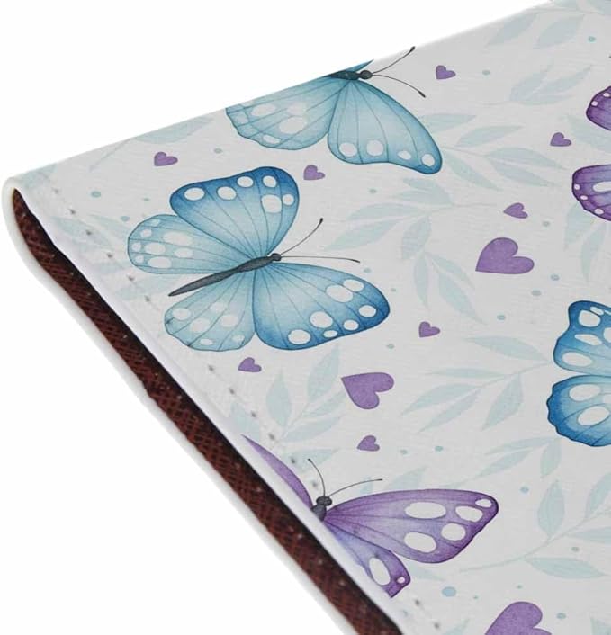 Colorful Butterflies Passport Holder for Travel Nature Leaf Floral Butterfly Flying PU Leather Passport Cover Wallet Cute Passport Card Holder for Women and Men