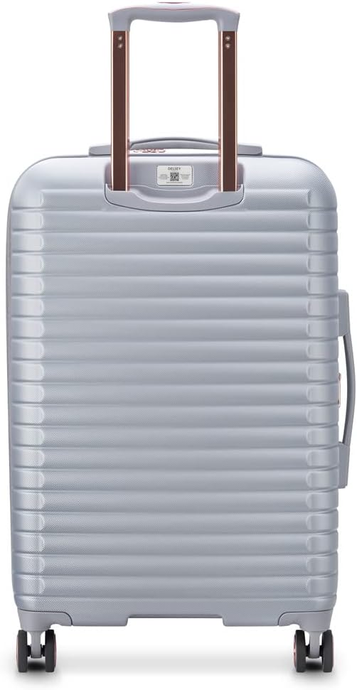 DELSEY PARIS Cruise 3.0 Hardside Expandable Luggage with Spinner Wheels, Platinum, Checked-Medium 24 Inch