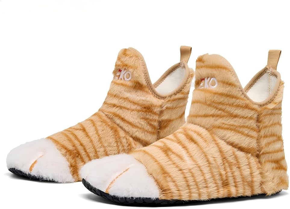 UUBARIS Bootie Slippers for Women Men Furry Warm House Sock Shoes For Indoor Outdoor Travel