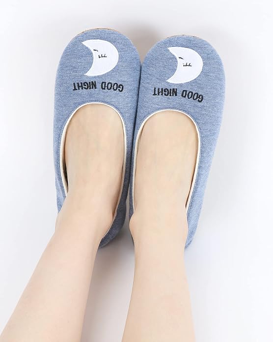 Panda Bros Women's Ballerina House Slippers,Anti-Skid Comfy Warm Ballet Style Slippers