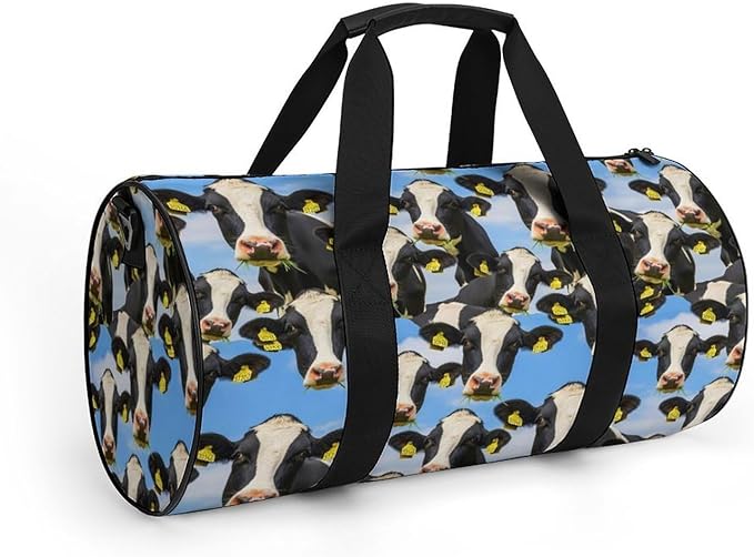 Gym Sports Travel Workout Bag Cow Cattle Dance Gymnastics Bag Lightweight Carry On Bags Foldable Overnight Bags