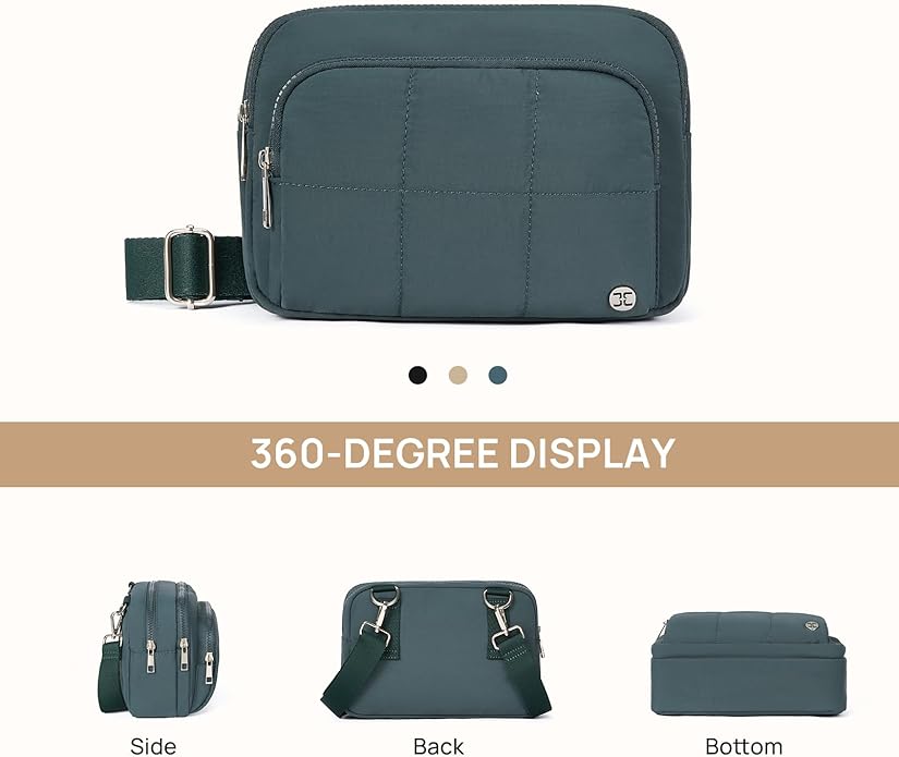 Telena 3-Zip Crossbody Bags for Women Anti Theft Cross Body Bag for Woman Travel Everyday Use