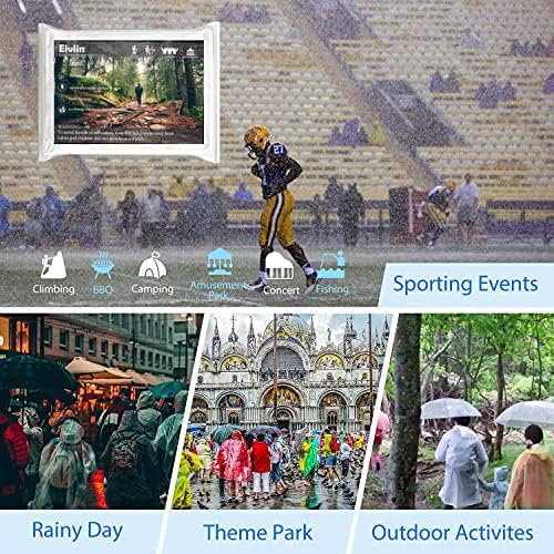 Rain Ponchos, Emergency Disposable Rain Poncho with Drawstring Hood&Waterproof Plastic for Adults&Teens