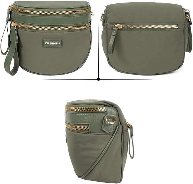 Spacious Nylon Crossbody Bags for Women Spacious Bum Bags for Women Crossbody Large Fanny Pack for Men with Removable Wallets Purse Belt Pouch (Bean Green)