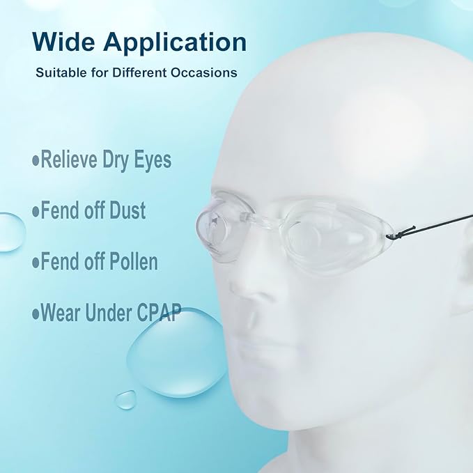 Hydrating Dry Eye Relief Sleep Mask, CPAP Moisture Eye Mask for Sleeping, Best Sleep Eye Mask for Woman Man (Transparent)