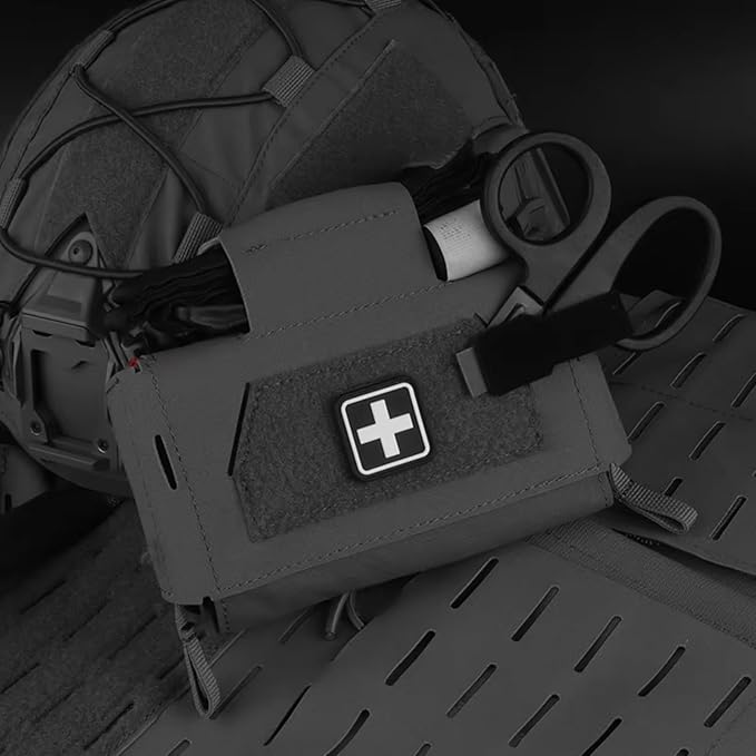 IFAKon Compact V3 Ifak Pouch for Trauma Kit, Quick Pull First Aid Pouch with 7 Pockets Adapt to Belt, MOLLE Plate Carrier Vest, Waistband, Chest Rigs.
