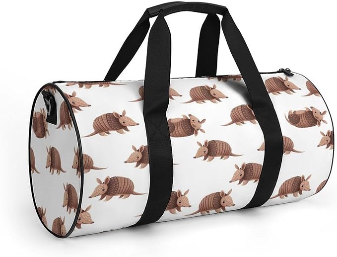 Foldable Gym Travel Bag Basketball Football Weekender Bag Carry on Beach Yoga Overnight Luggage Bags (Armadillo)