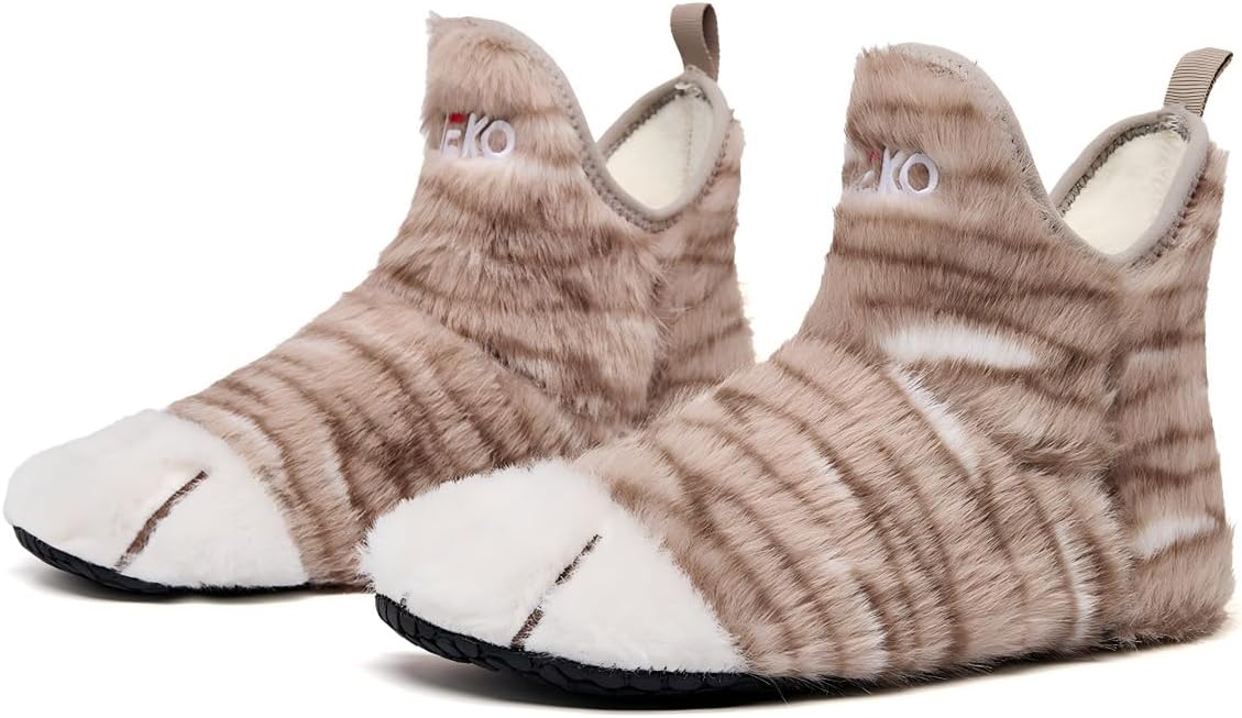 UUBARIS Bootie Slippers for Women Men Furry Warm House Sock Shoes For Indoor Outdoor Travel