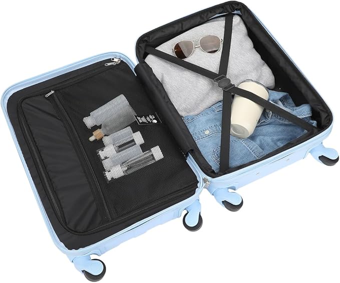 Bioworld Hello Kitty Blue Checkered Adult 20" Rolling Luggage