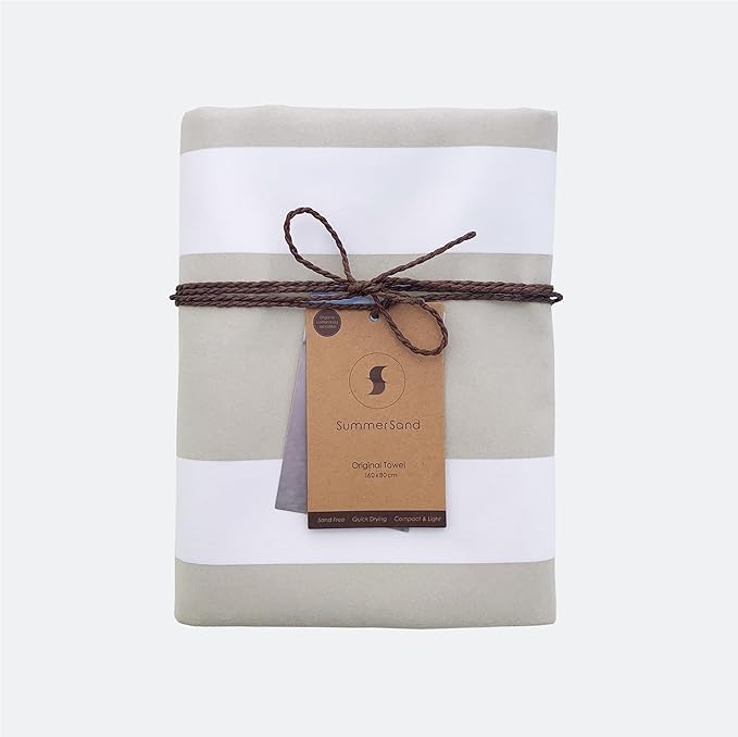 SummerSand Microfiber Beach Towel - Quick Dry, Sand Free - Compact and Lightweight for Travel - Recycled Materials - Travel Bag Included - Large Microfiber Towel (63x31.5in – Marble Sand)