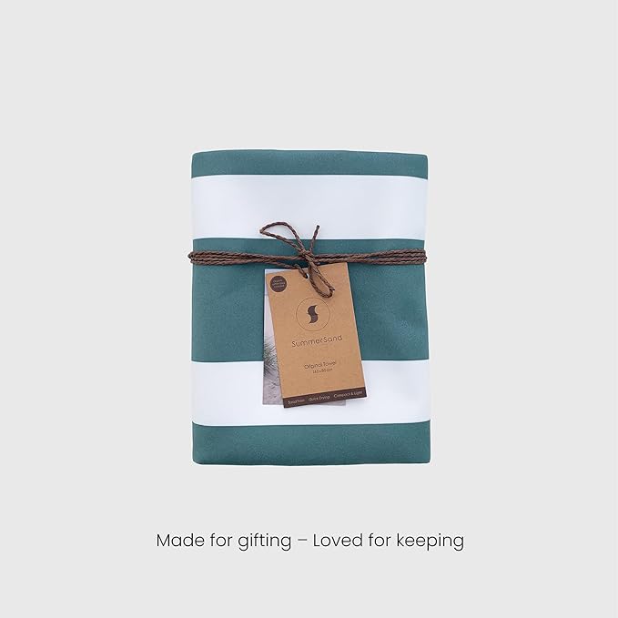 SummerSand Microfiber Beach Towel - Quick Dry, Sand Free - Compact and Lightweight for Travel - Recycled Materials - Travel Bag Included - Large Microfiber Towel (63x31.5in – Ocean Green)
