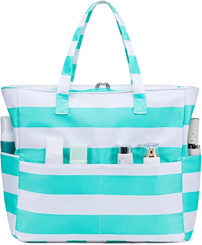 Bluboon Beach Bags for Women, Large Waterproof Tote Bag With Wet Compartment for Pool Weekender Travel Gym