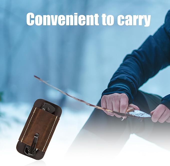Knife Sheath,Leather Knife Sheath for Belt,Horizontal Carry Pocket Knife Holder,EDC Belt Organizer,Handmade Compact Draw Knife Holster,EDC Pocket Organizer,Sheath for Folding Knife,Gifts for Men