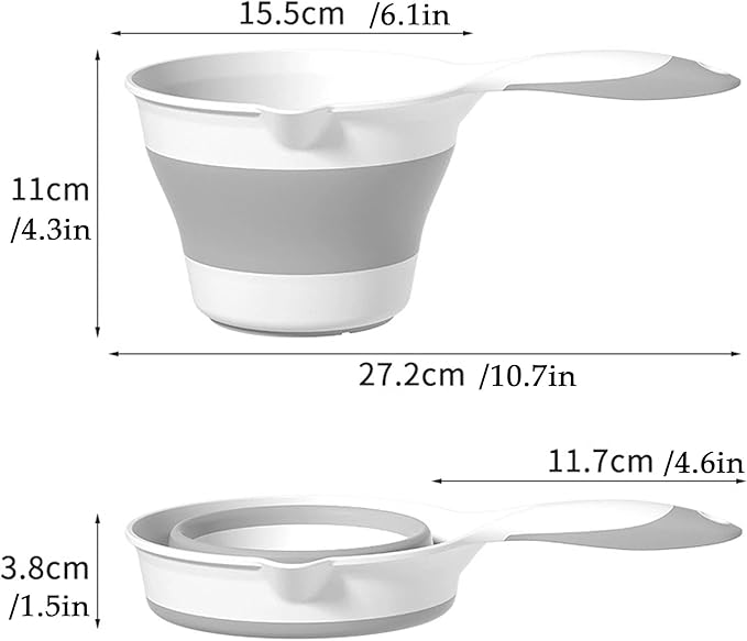 Premium Silicone Bath Rinse Cup & Water Pourer - Large Capacity Pink and White Bath Cup for Rinsing Hair, Shower Hair Washing Mug, Pet Bathing, and Travel