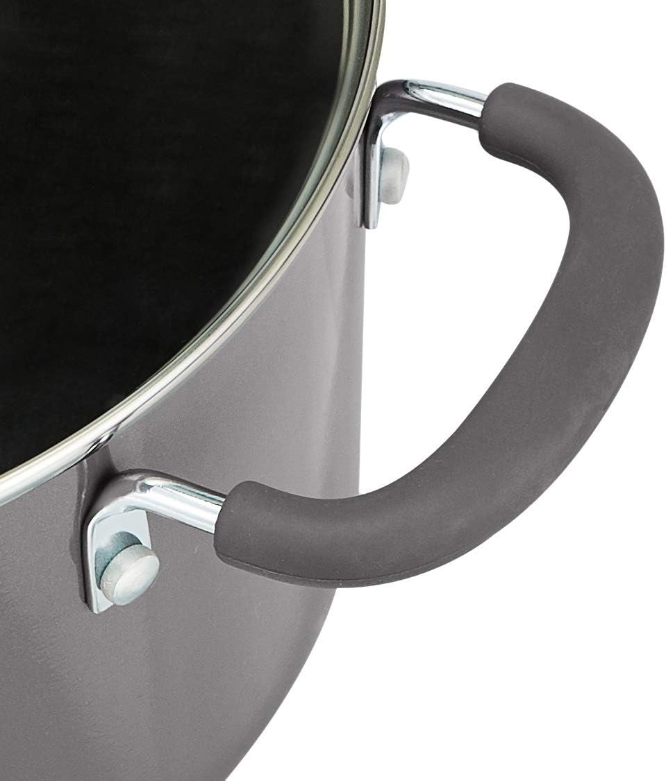 Amazon Basics Aluminum 12-Piece Cookware Set, Gray - Pots, Pans and Utensils