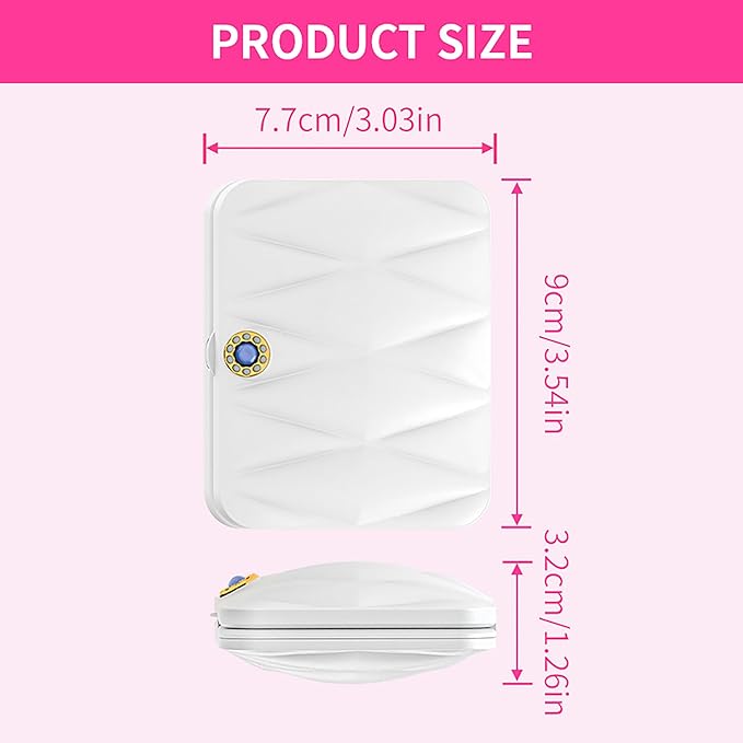 1X/5X Magnification LED Travel Makeup Mirror, Rechargeable Travel Mirror with Light, Portable Pocket-Sized Folding Design Ideal Gift for Travel & Daily Use
