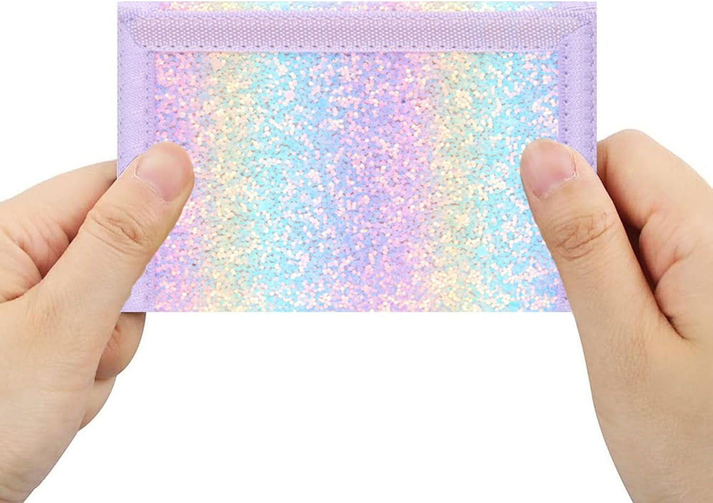 NEICY RFID Blocking Canvas Wallet for Men and Women - Camo Trifold Outdoor Sports Wallets with Magic Sticker for Teen Kids (Rainbow3)