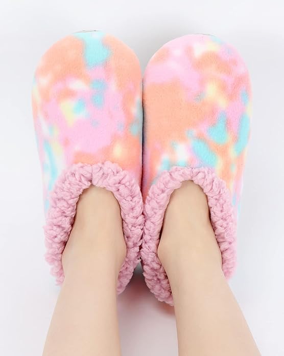 Panda Bros Slipper Socks for Women Grippers, Fuzzy Cozy Fleece Slipper Socks, Soft, Warm House Slippers