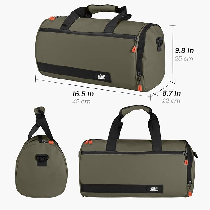 C&F BOGMOST Small Gym Bag for Women & Men,Small Lightweight Duffel Bag Carry On Bags Mini Duffel Travel Bag Waterproof Sports Bags for Workout/Sport/Travel, Dark Gray,with Shoes Compartment