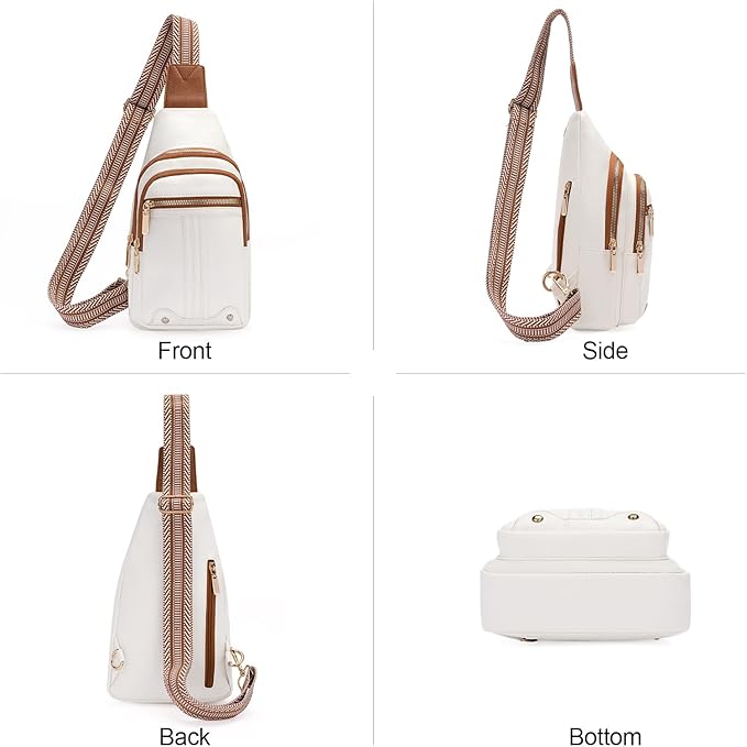 GAEKEAO Sling Bag for Women Crossbody Bags Fanny Pack Vegan Leather Chest Bag Travel Shoulder Belt Purse Backpack Gifts